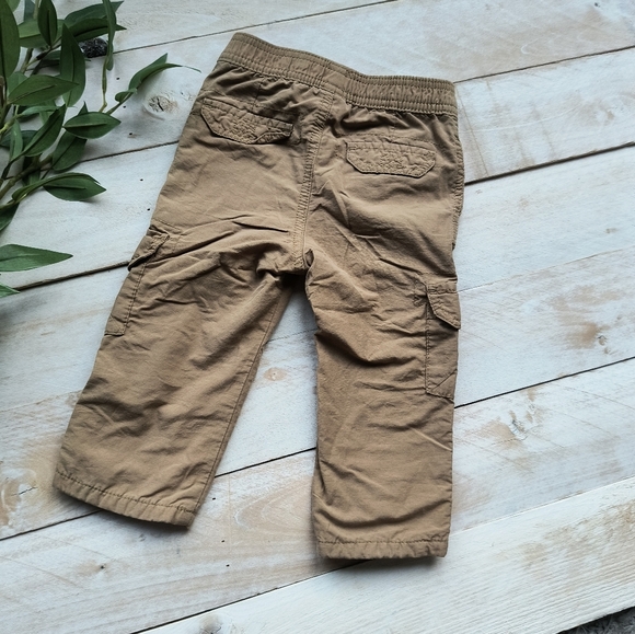 Cherokee Baby Boy Khaki Cargo Pants Straight Leg Tan Beige Size 18 Months - Picture 4 of 5